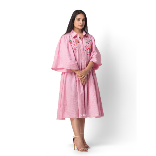 Light pink embroidery dress